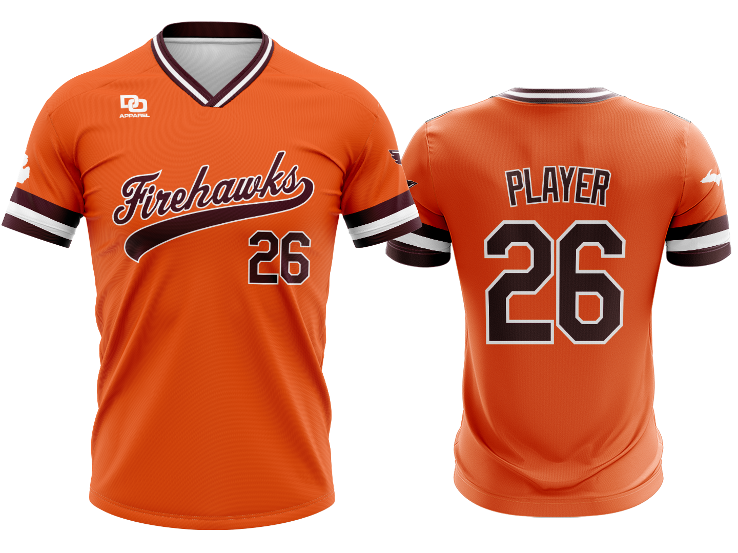Custom V-Neck Jersey - Orange
