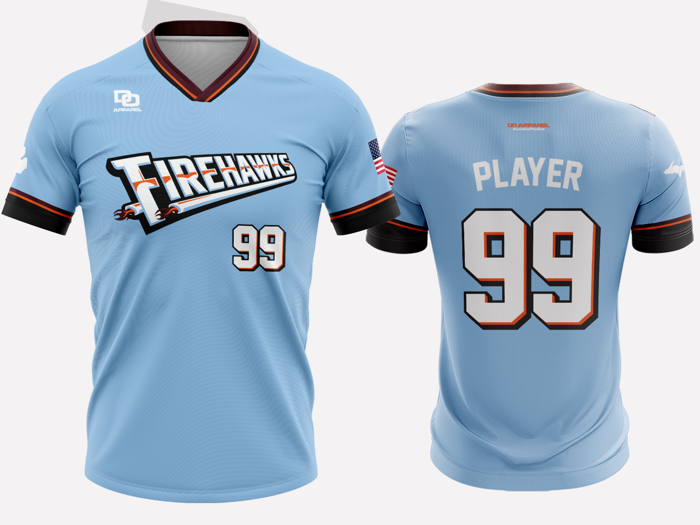 Custom V-Neck Jersey - Columbia
