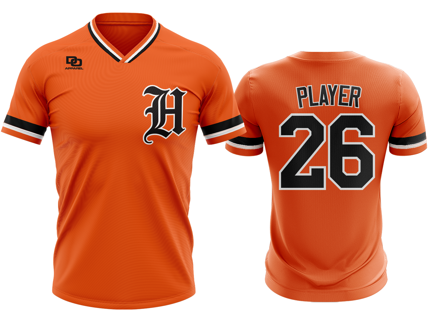 Custom V-Neck Jersey - SDC Tigers Orange