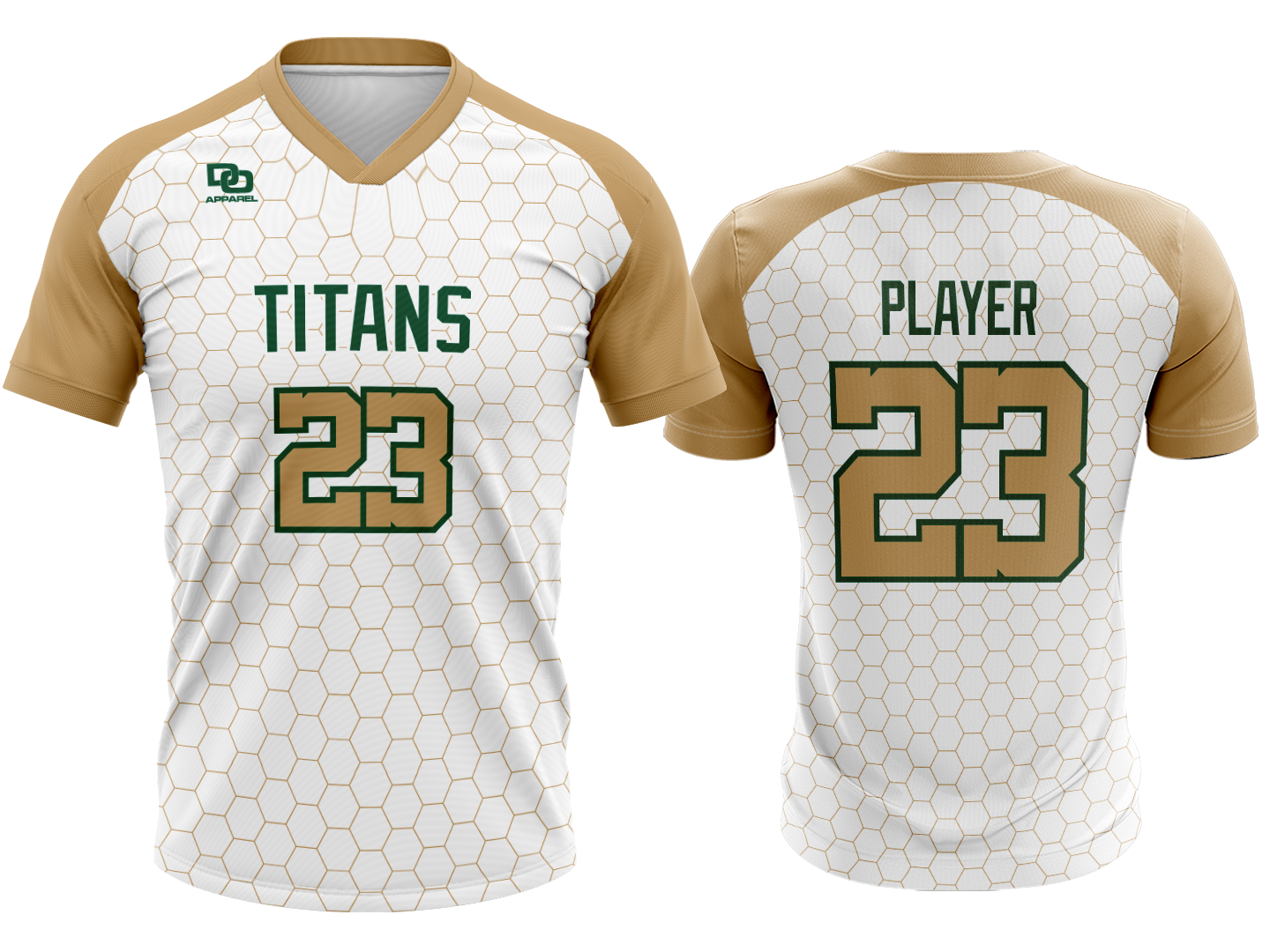 Custom V-Neck Jersey - White