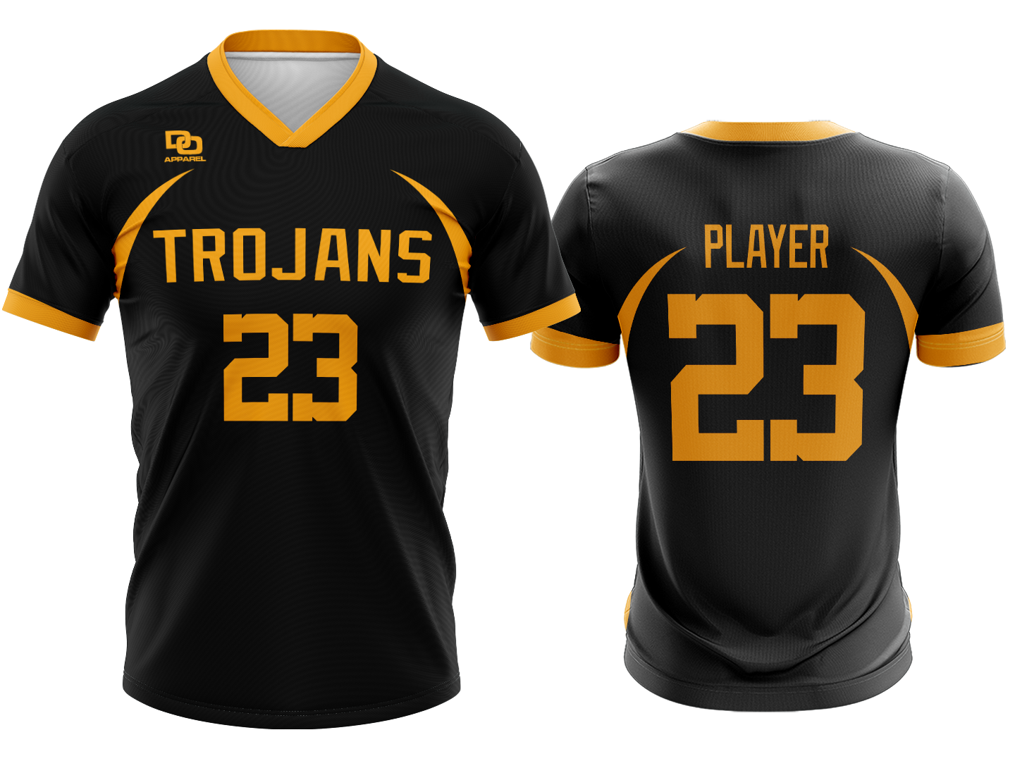 Custom V-Neck Jersey - Black
