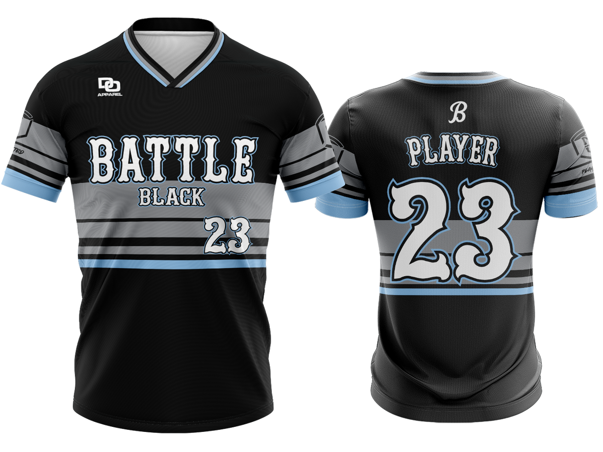 Custom V-Neck Jersey - Buzz Black