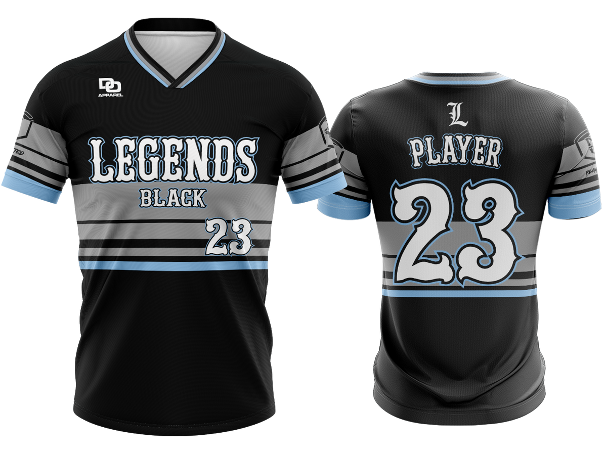 Custom V-Neck Jersey - Buzz Black