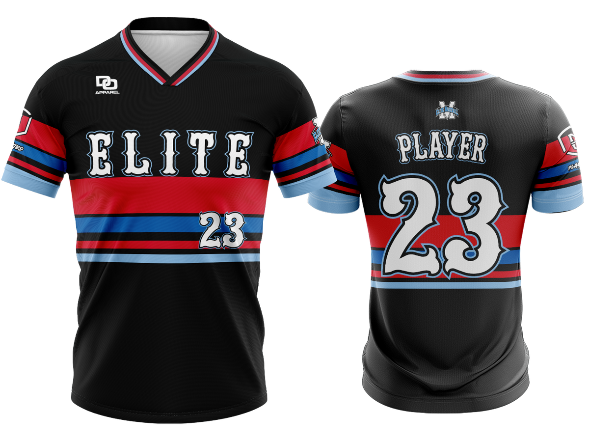 Custom V-Neck Jersey - Buzz Black