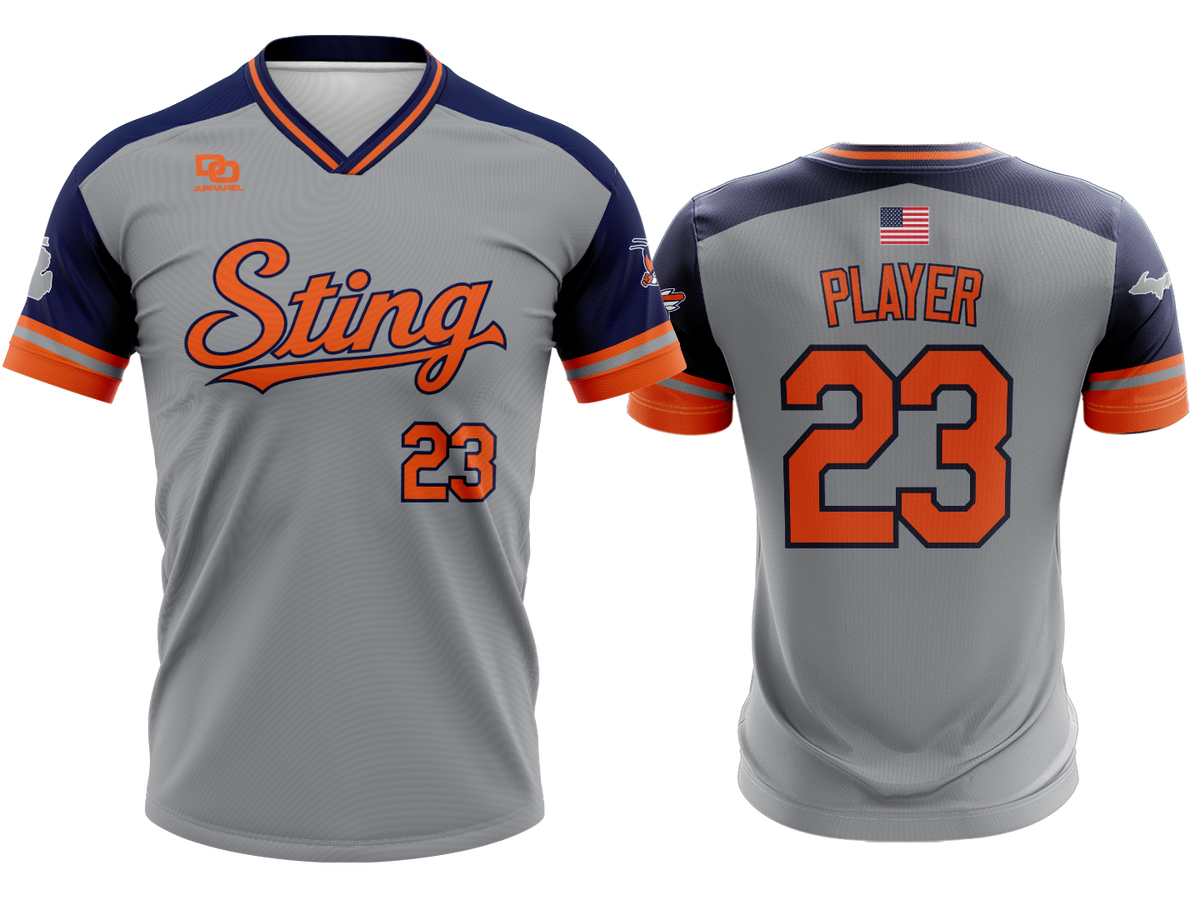 Custom V-Neck Jersey - Gray