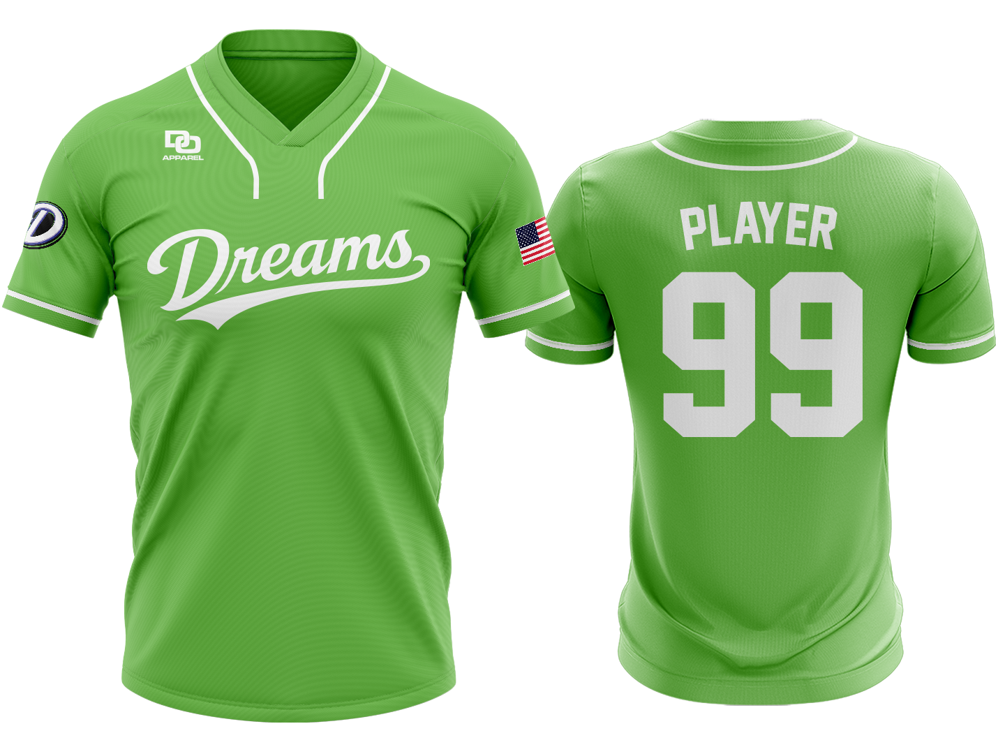 Custom V-Neck Jersey - Lime