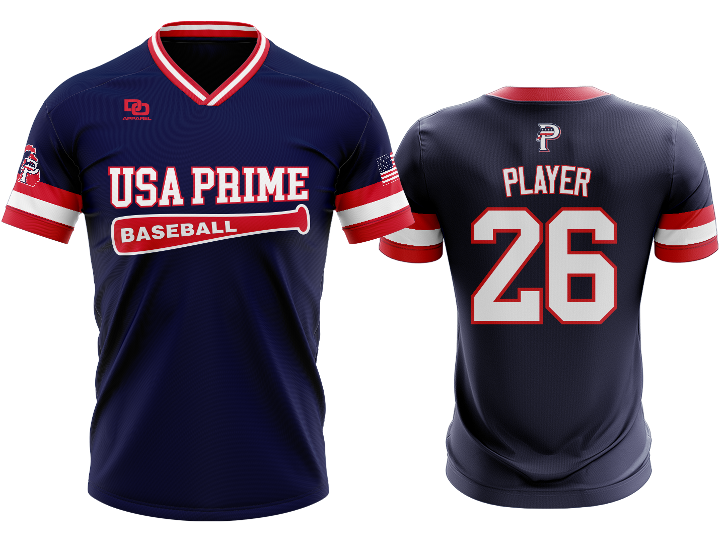Custom V-Neck Jersey - Navy
