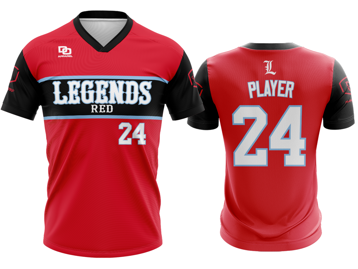 Custom V-Neck Jersey - Players Red
