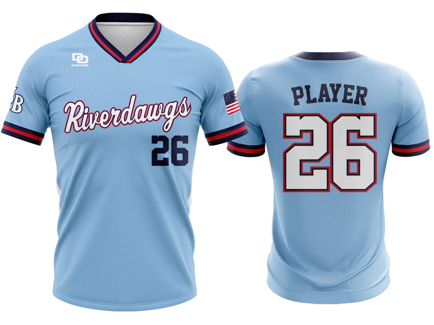 Custom V-Neck Jersey - Columbia