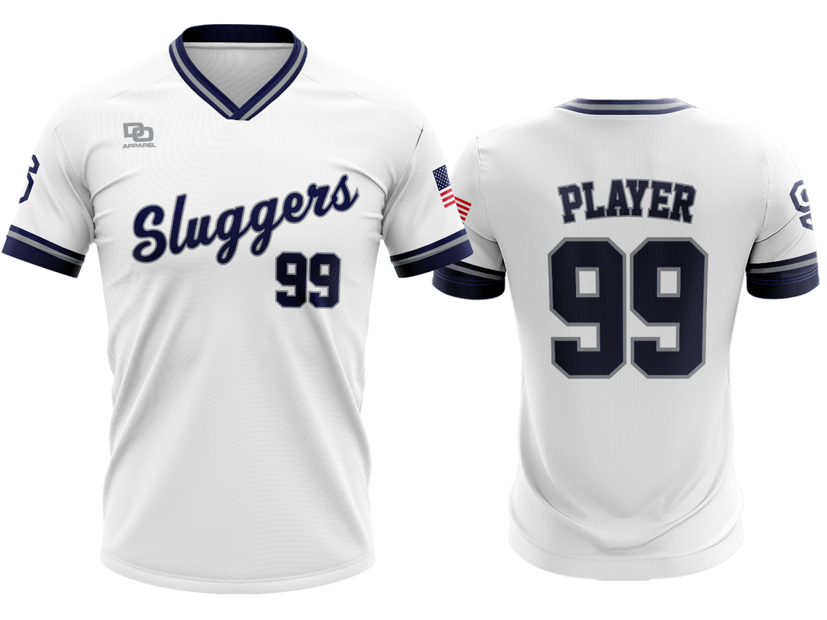Custom V-Neck Jersey - White