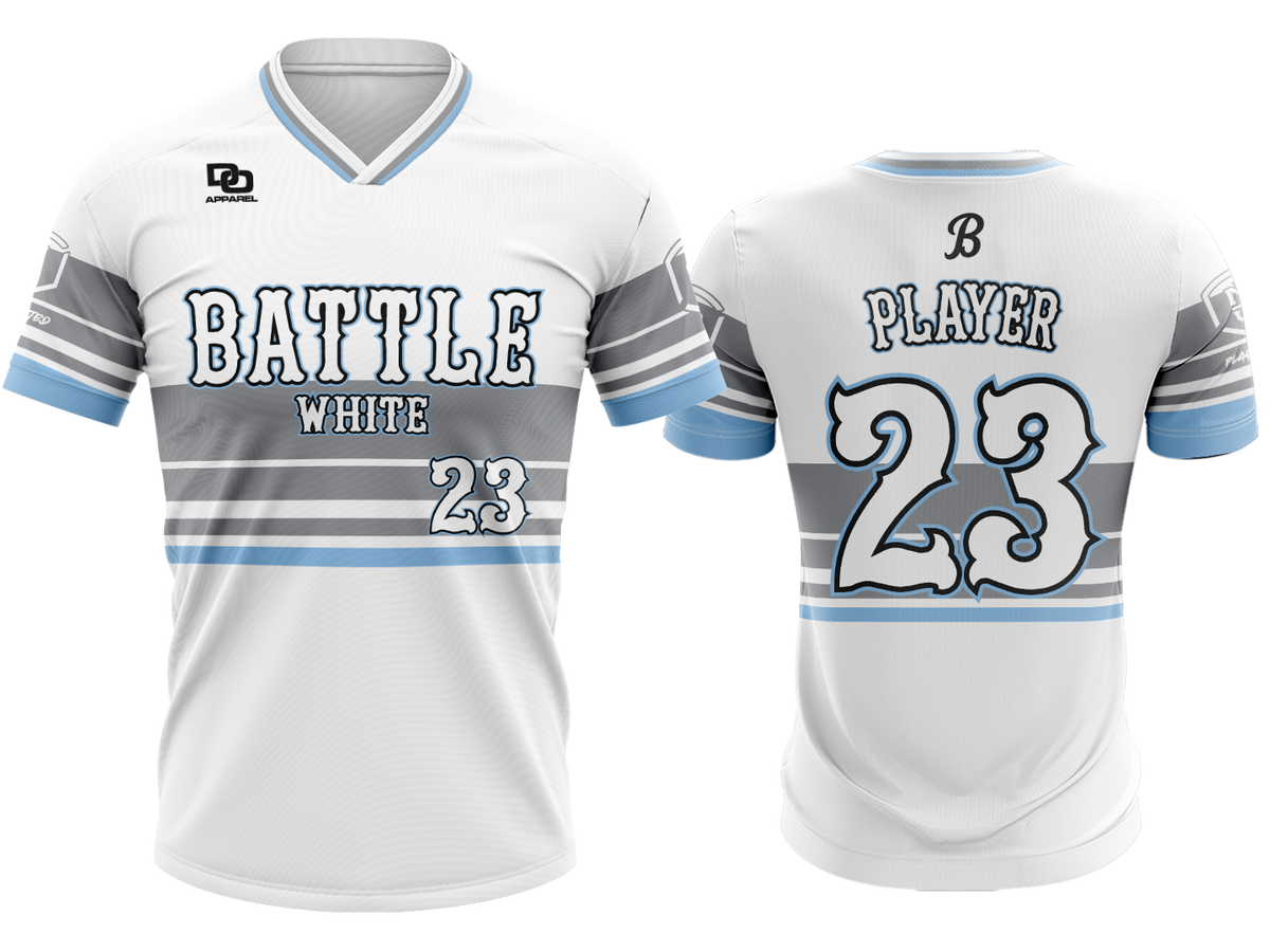 Custom V-Neck Jersey - Buzz White