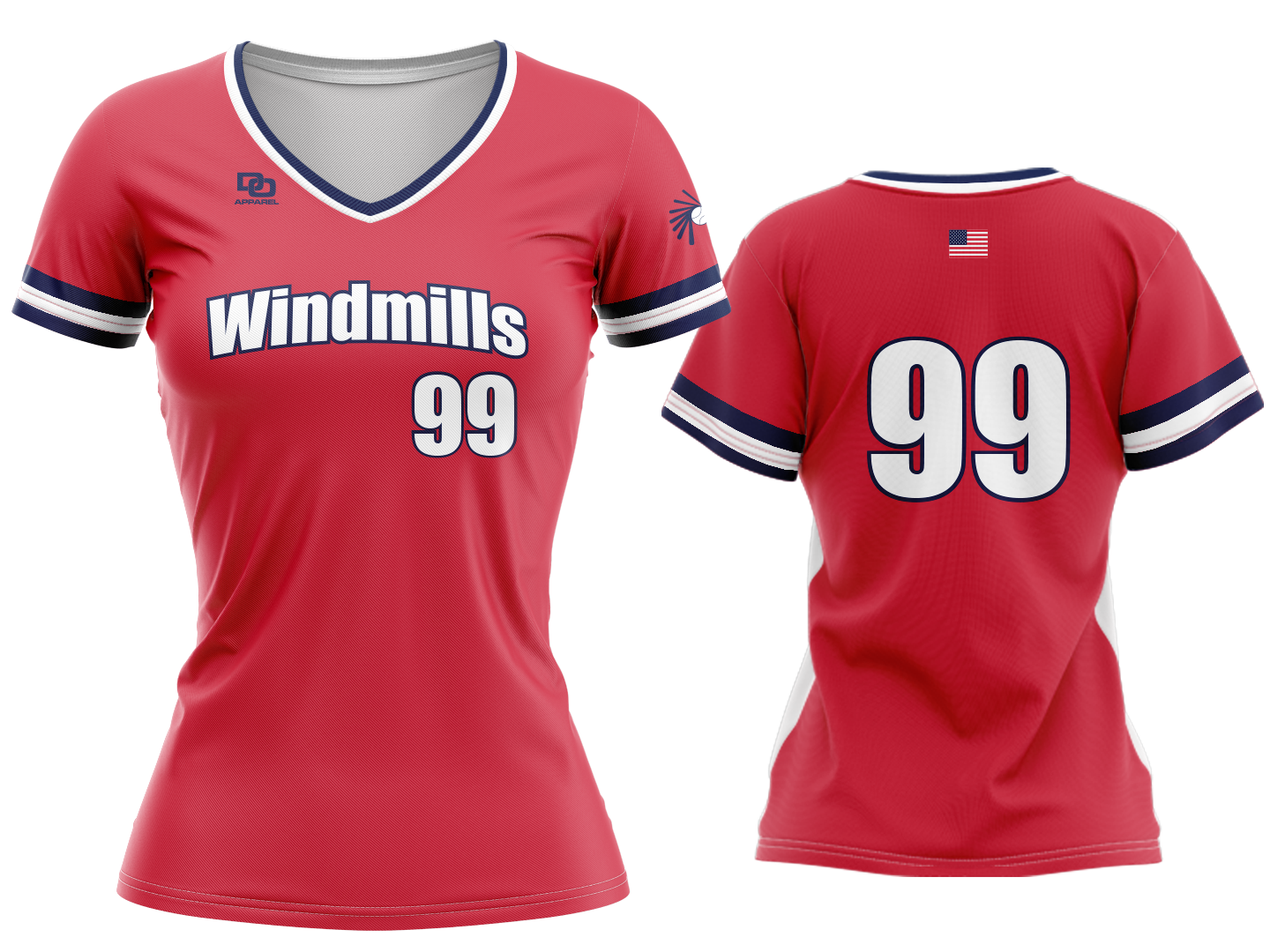 Custom V-Neck Jersey - Red