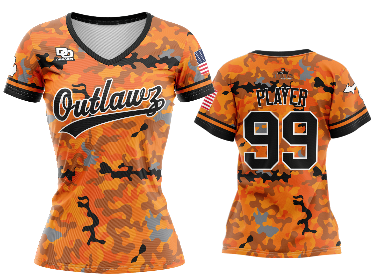 Custom Womens Crew Jersey - Camo Fury
