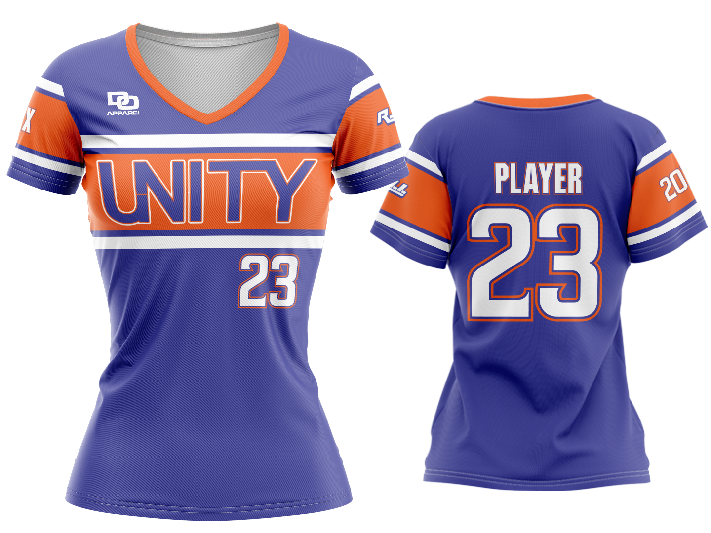 Custom Womens V-Neck Jersey - Purple ROI