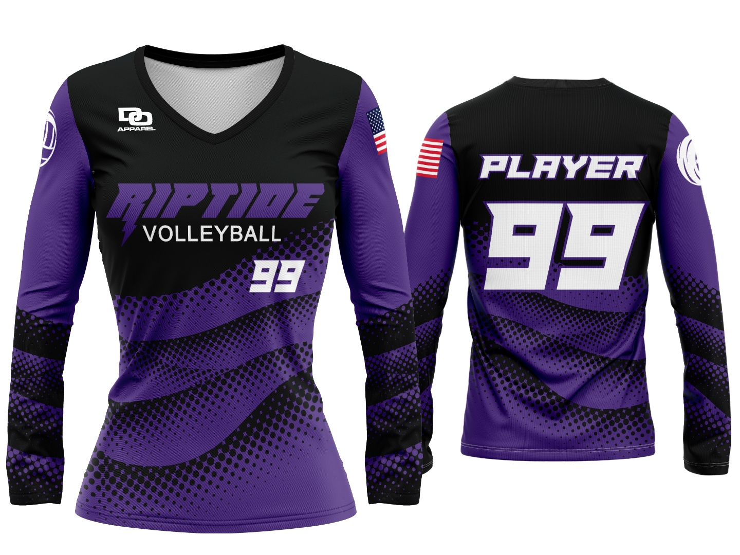 Custom Womens Volleyball Jersey - Black