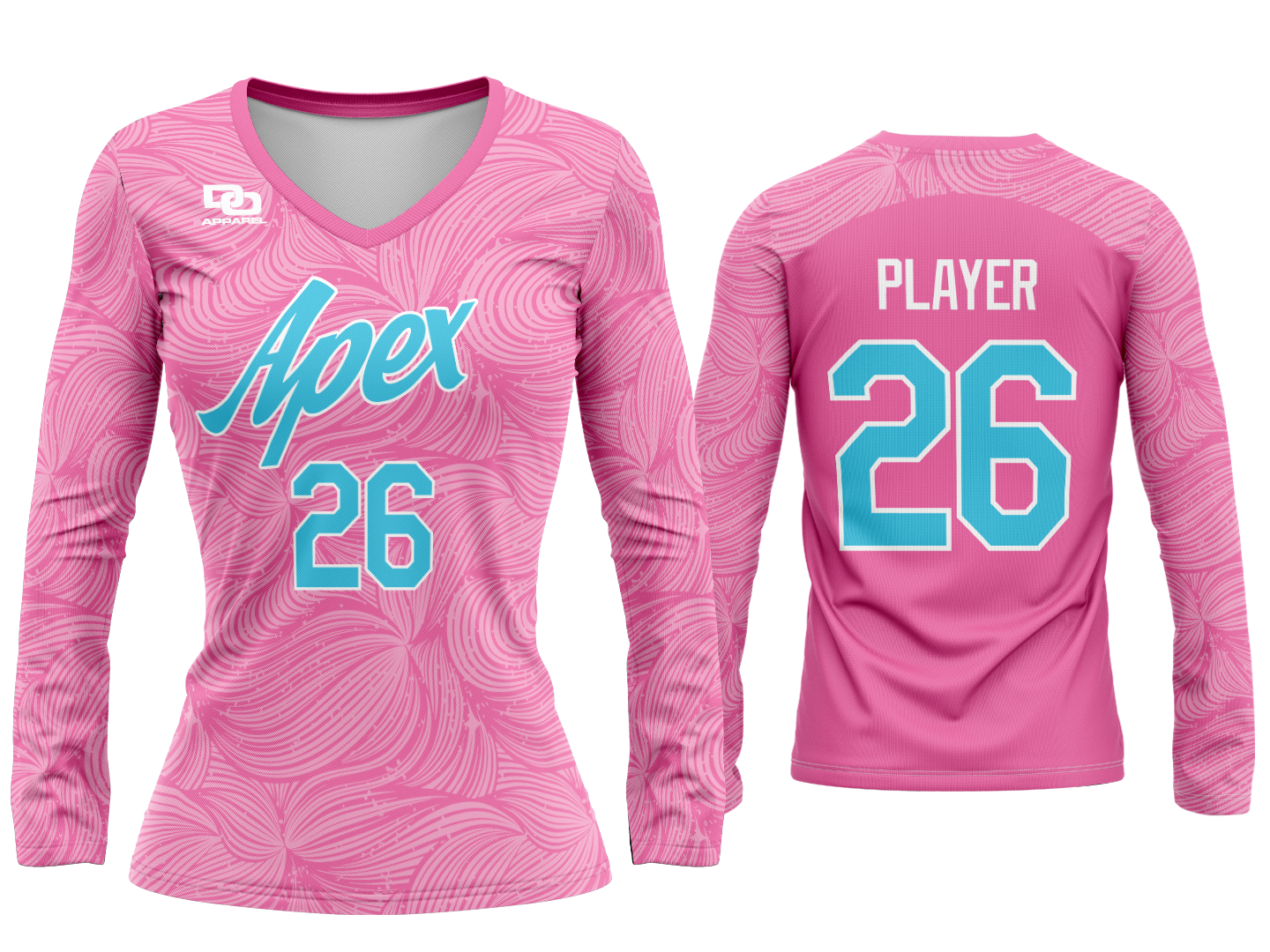 Custom Volleyball Jersey - Pink Waves