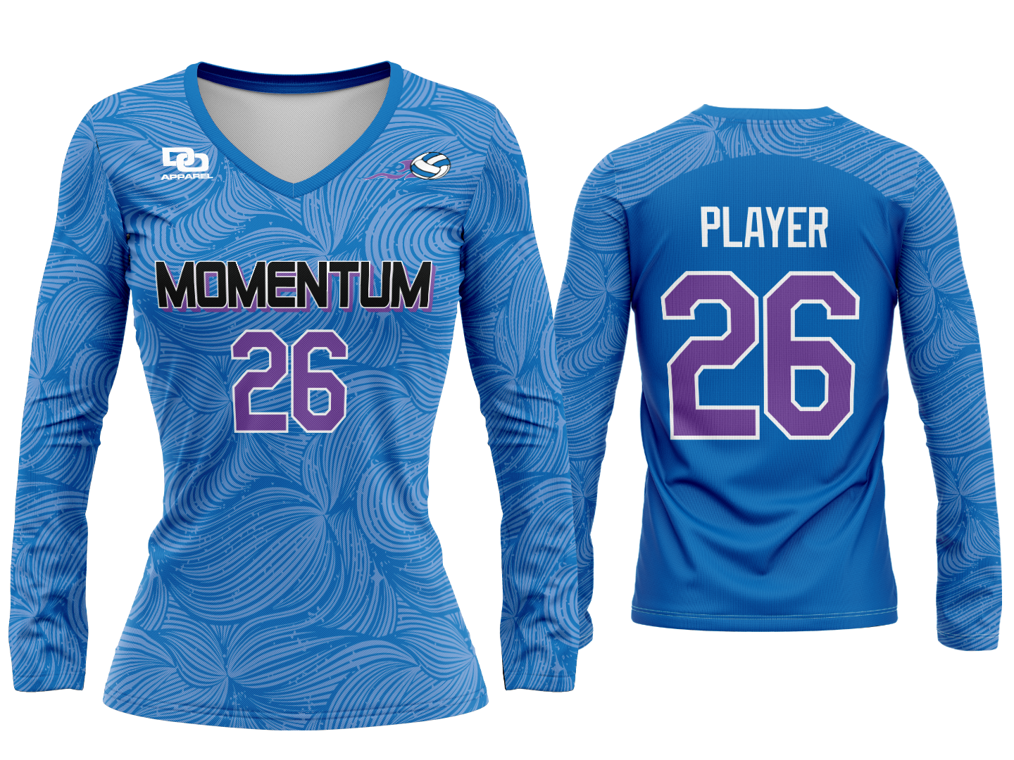 Custom Volleyball Jersey - Royal Waves