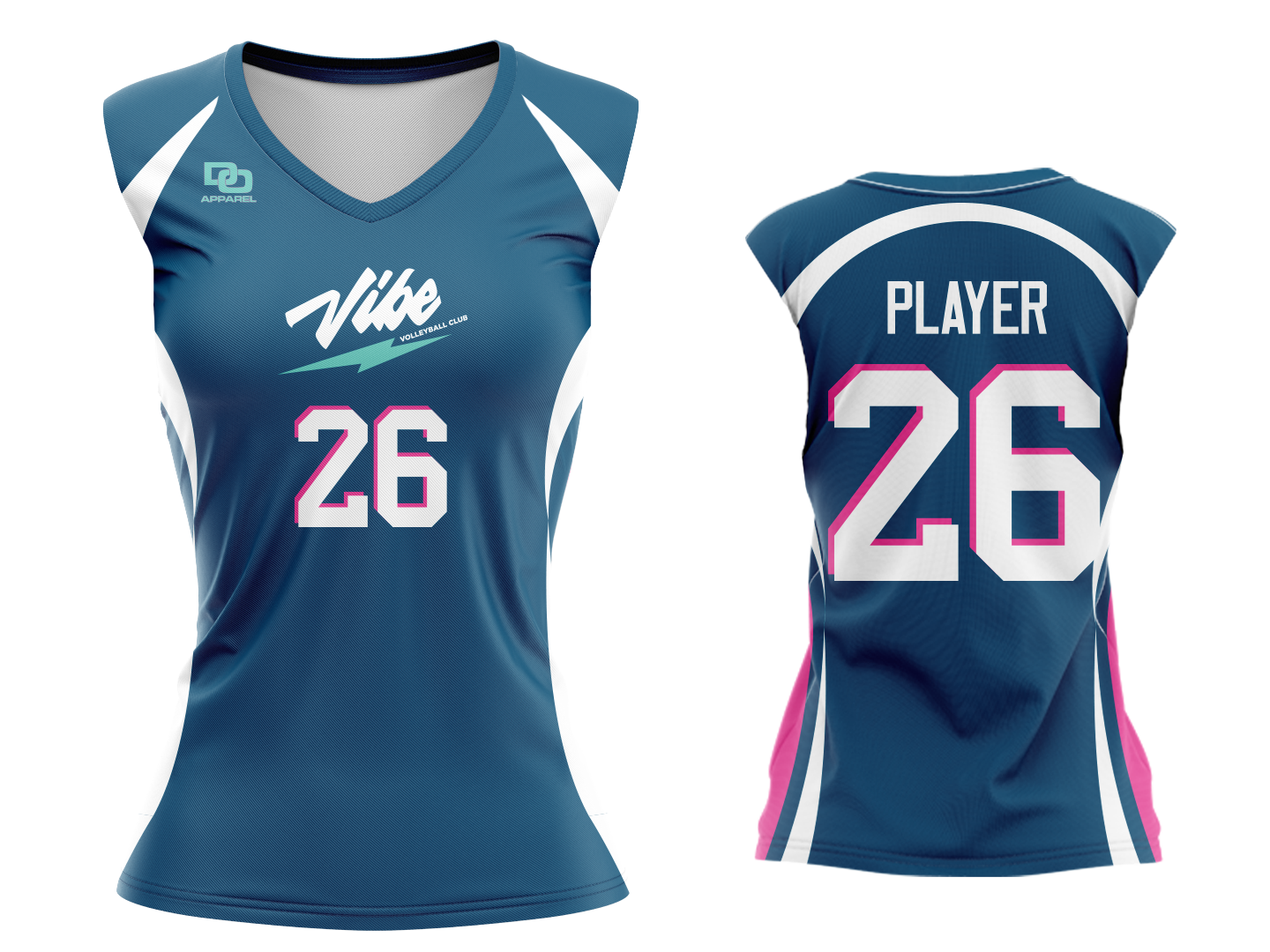 Custom Womens Sleeveless V-Neck Jersey - Varsity Blue