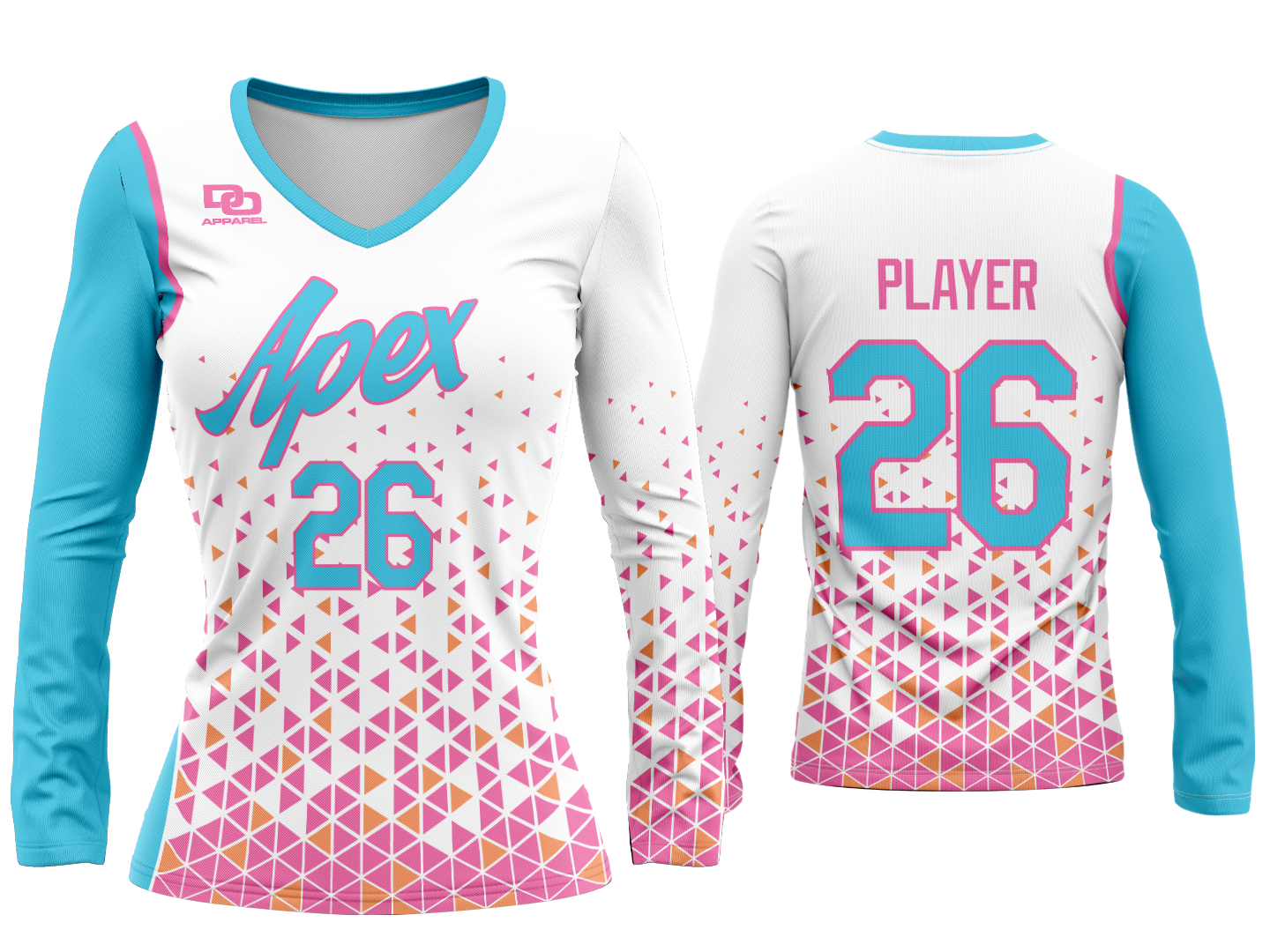 Custom Volleyball Jersey - White Diamonds