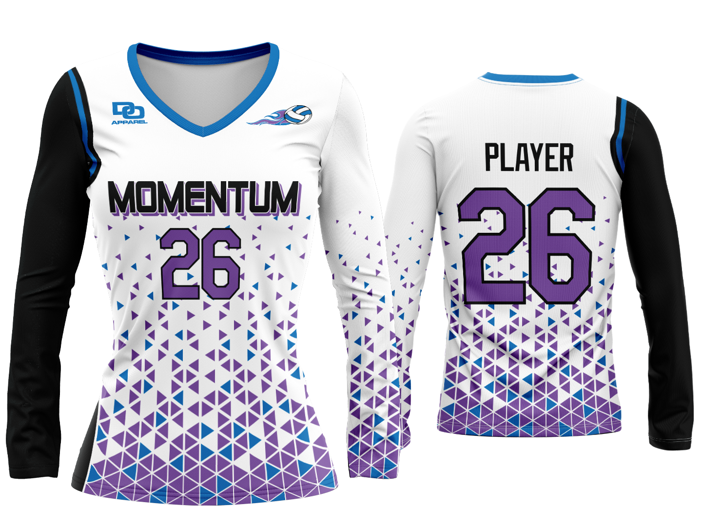Custom Volleyball Jersey - White Diamonds