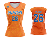 Custom Womens Sleeveless V-Neck Jersey - Orange