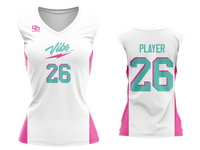Custom Womens Sleeveless V-Neck Jersey - White