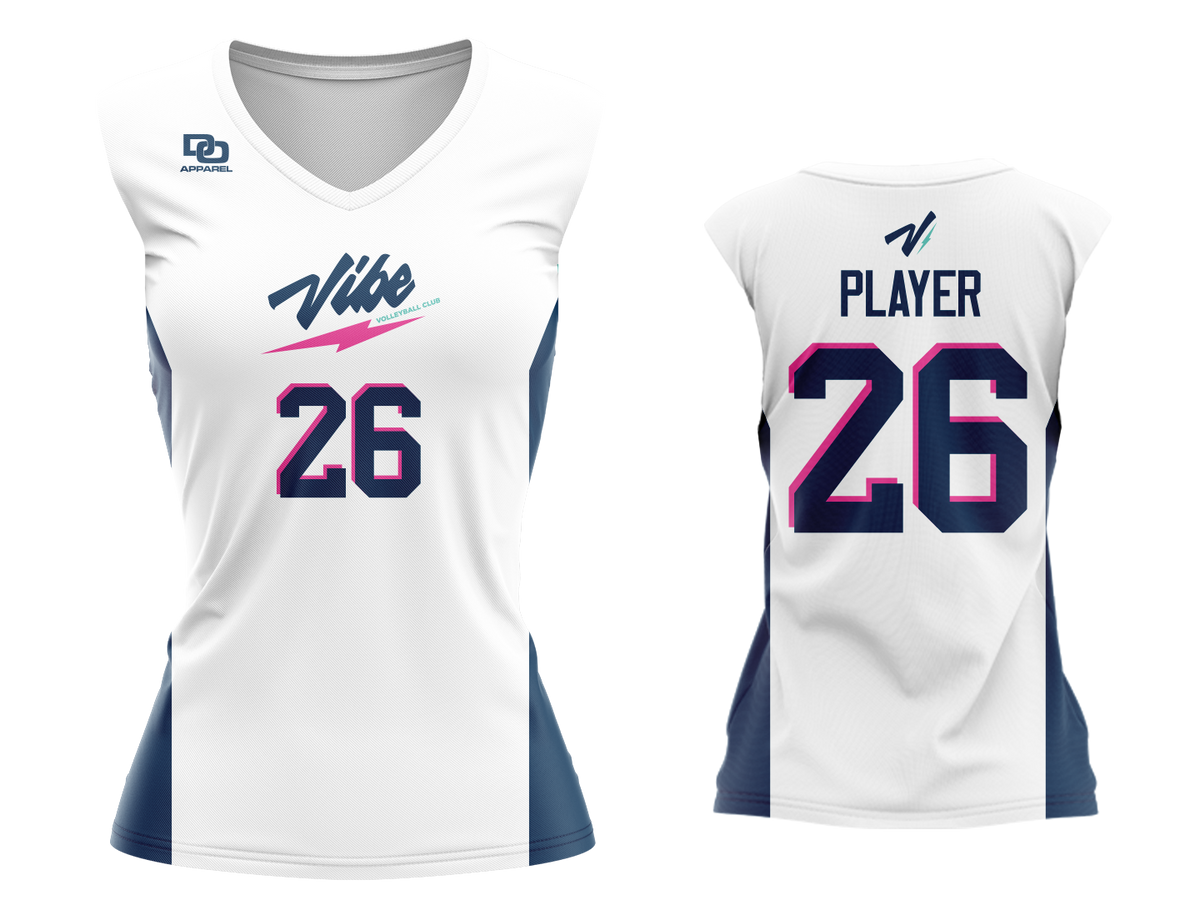 Custom Womens Sleeveless V-Neck Jersey - White