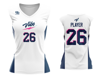 Custom Womens Sleeveless V-Neck Jersey - White