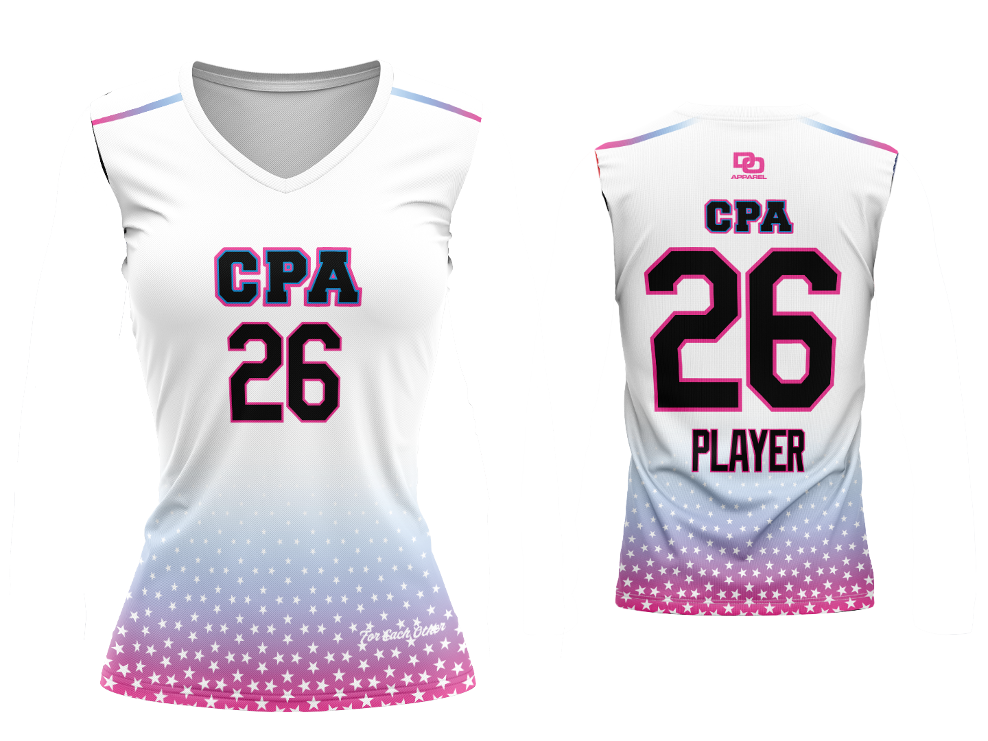 Custom Womens Sleeveless Volleyball Jersey - White