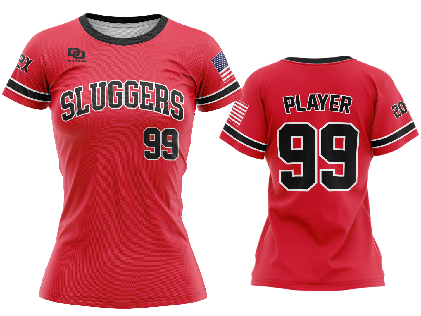 Custom Womens Crew Jersey - Red Duke