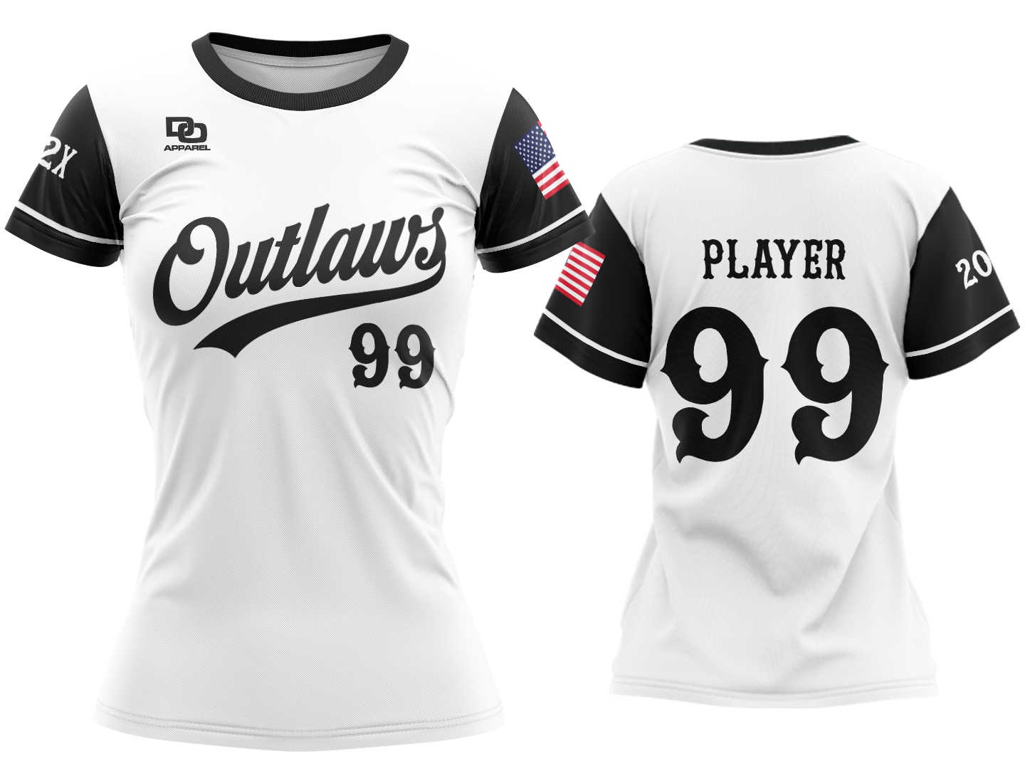 Custom Womens Crew Jersey - White Script