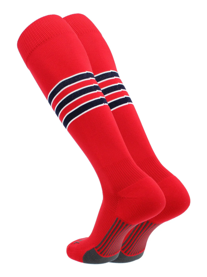 TCK Made in USA Dugout Series Accent Trim Striped Baseball Socks