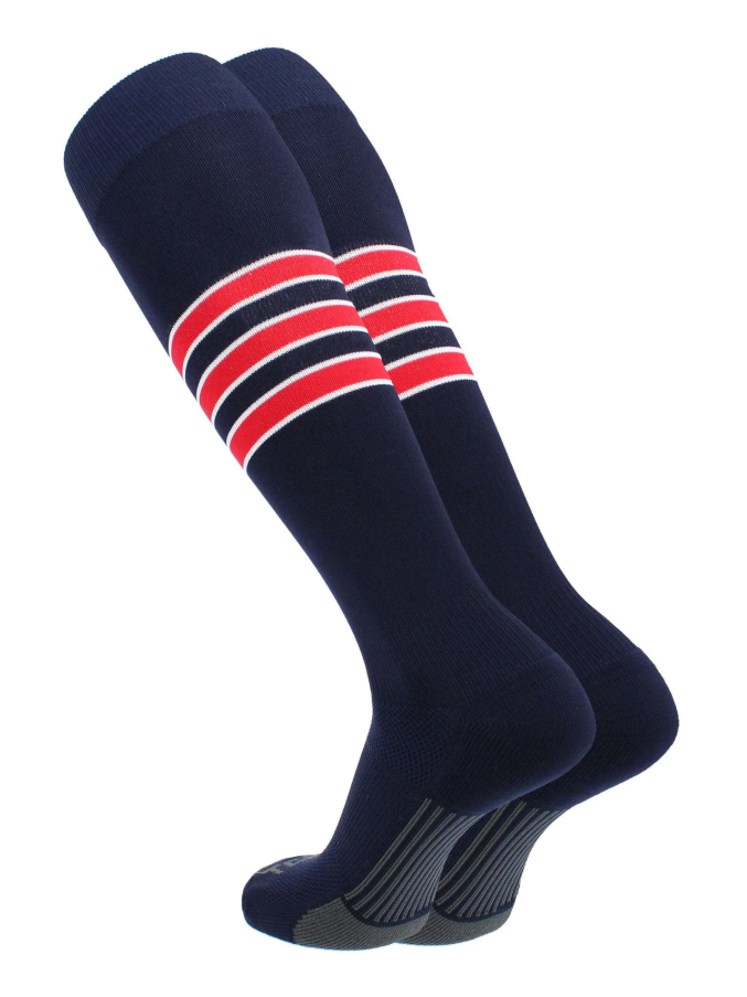 TCK Made in USA Dugout Series Accent Trim Striped Baseball Socks