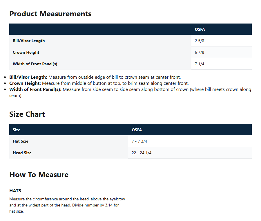 Size Guide