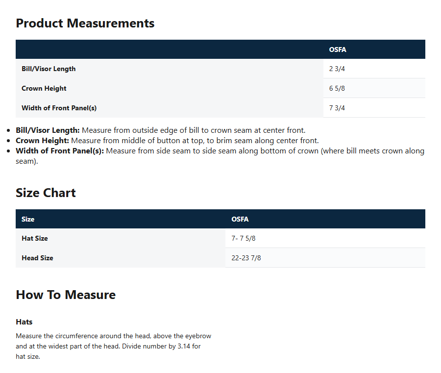 Size Guide
