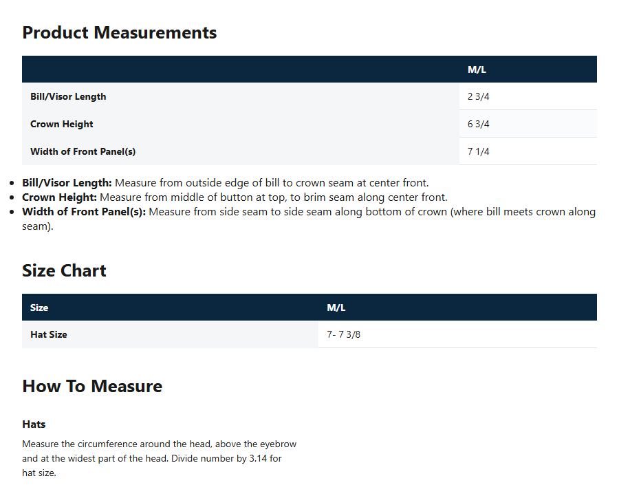 Size Guide