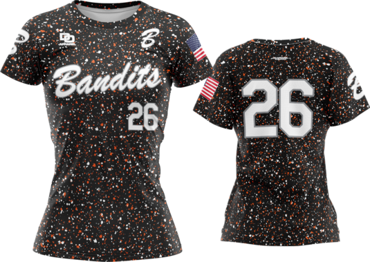 Custom Womens Crew Jersey - Black Splatter