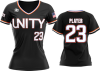 Custom Womens V-Neck Jersey - Black