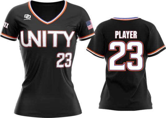Custom Womens V-Neck Jersey - Black