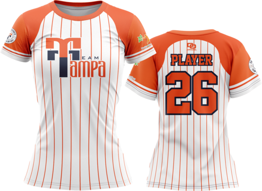 Custom Crew Jersey - Orange Pinstripe
