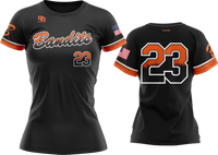 Custom Womens Crew Jersey - Black SF