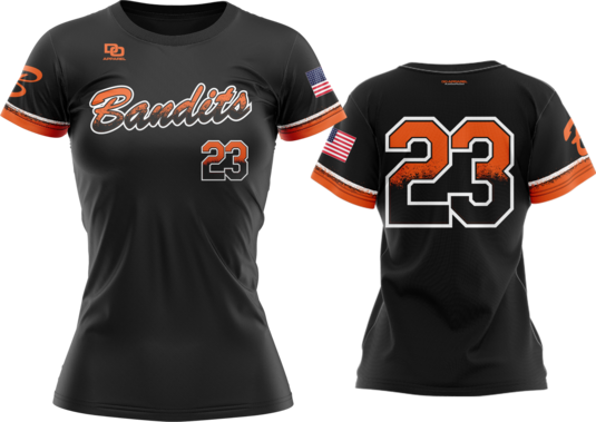 Custom Womens Crew Jersey - Black SF