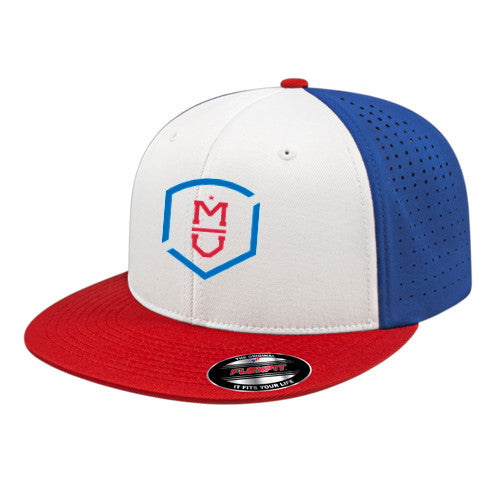 Flexfit Perforated Performance Cap - White/Red/Royal