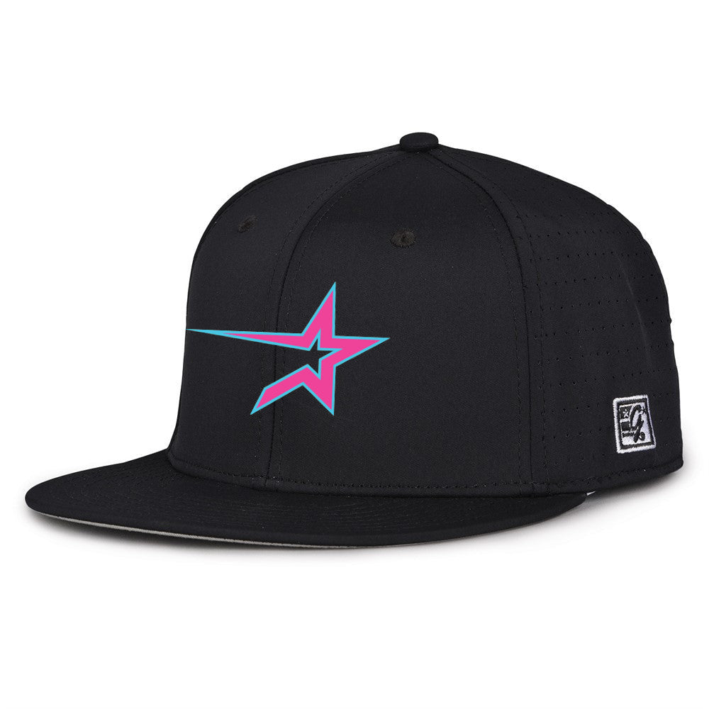 Perforated Game Hat - Black/Pink