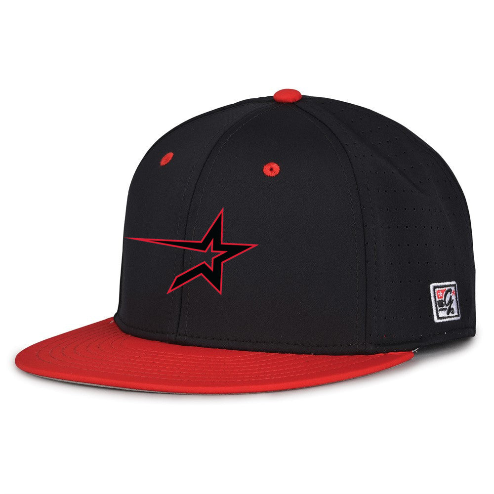 Perforated Game Hat - Black/Red
